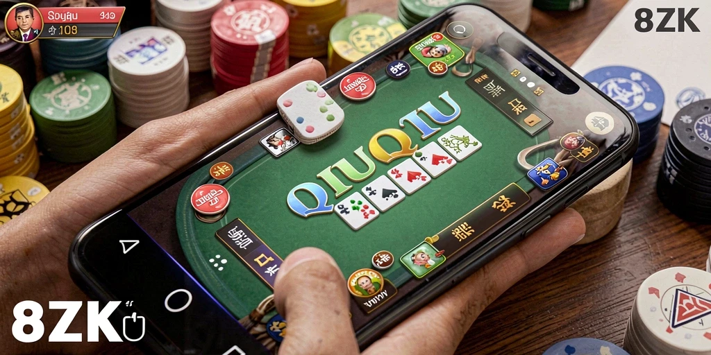 Tampilan gameplay seru dari 8ZK permainan QiuQiu.