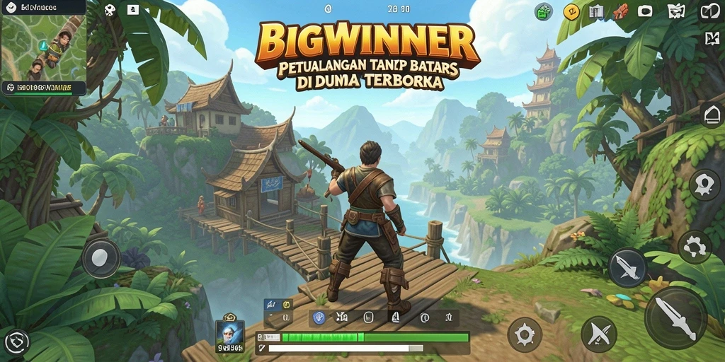 Screenshot BIGWINNER menampilkan aksi seru dalam dunia terbuka.