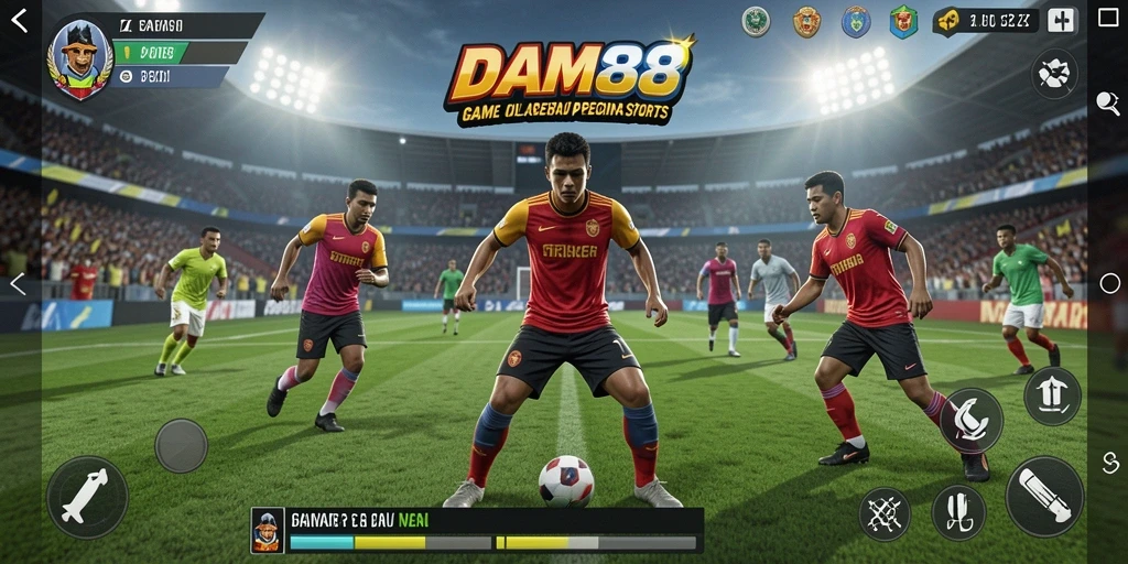 Tampilan gameplay dari DAM88 yang menampilkan aksi seru olahraga.