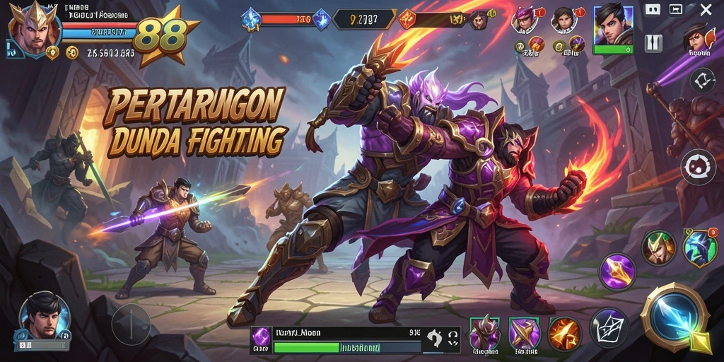Screenshot menunjukkan pertarungan mendebarkan di DOTA88.