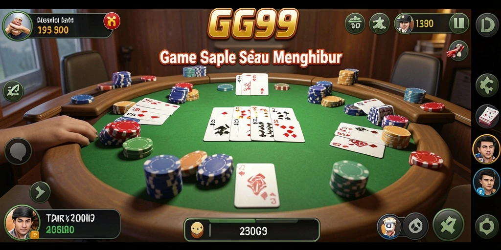 Screenshot gameplay GG99 menampilkan suasana seru bermain Gaple.