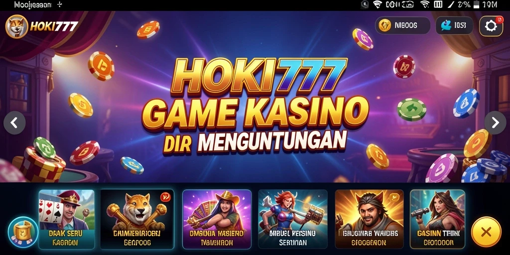 Tampilan gameplay seru dan interaktif HOKI777 di kasino.