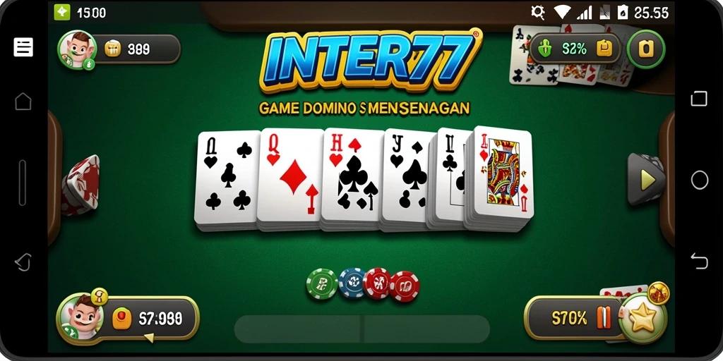 Screenshot INTER77 menampilkan pemain yang sedang asyik bermain Domino.