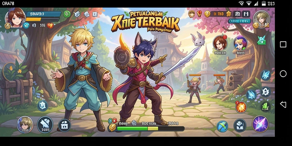 Tampilan gameplay ORA78 yang menampilkan karakter Anime dalam aksi.
