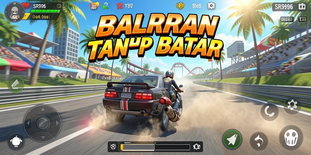 Tampilan menarik dari gameplay balapan yang mendebarkan.