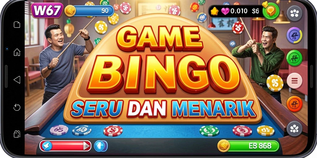 Tampilan gameplay seru di aplikasi Bingo W67.