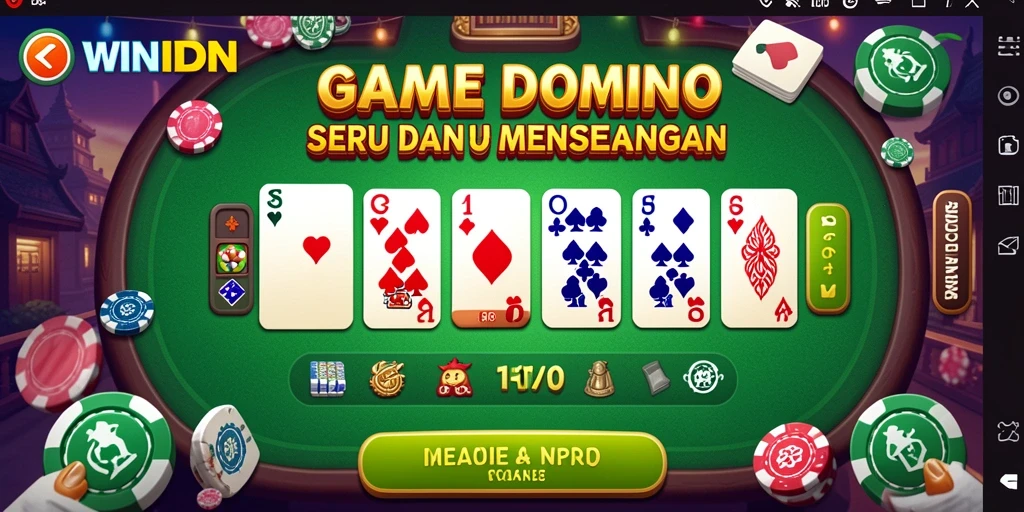Screenshot gameplay WINIDN menampilkan suasana seru bermain domino.