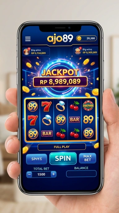 Tampilan utama aplikasi ajo89 yang mudah digunakan.
